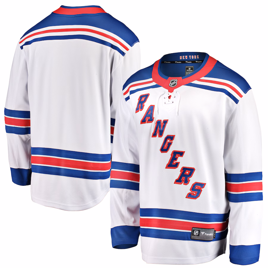 Youth New York Rangers Fanatics White Away Breakaway Jersey - Jersey