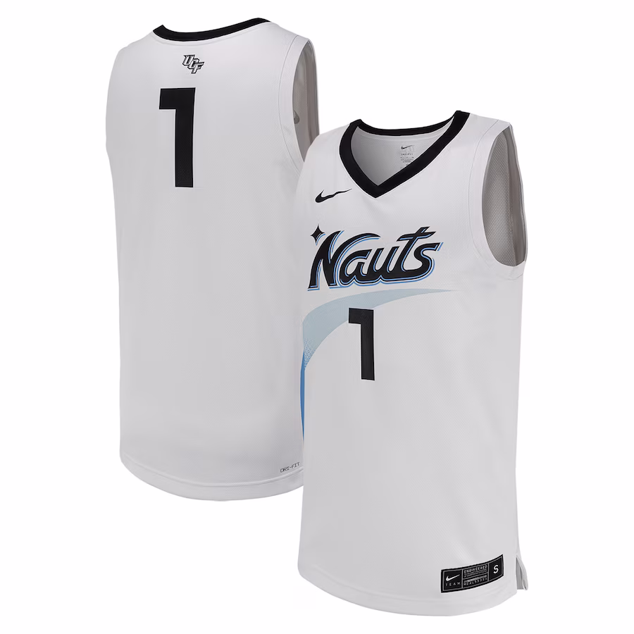#1 UCF Knights Nike Replica Basketball Jersey - White - Jersey