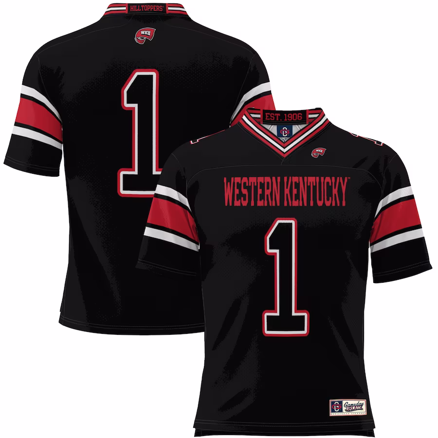 #1 Western Kentucky Hilltoppers GameDay Greats Youth Endzone Football Jersey - Black - Jersey