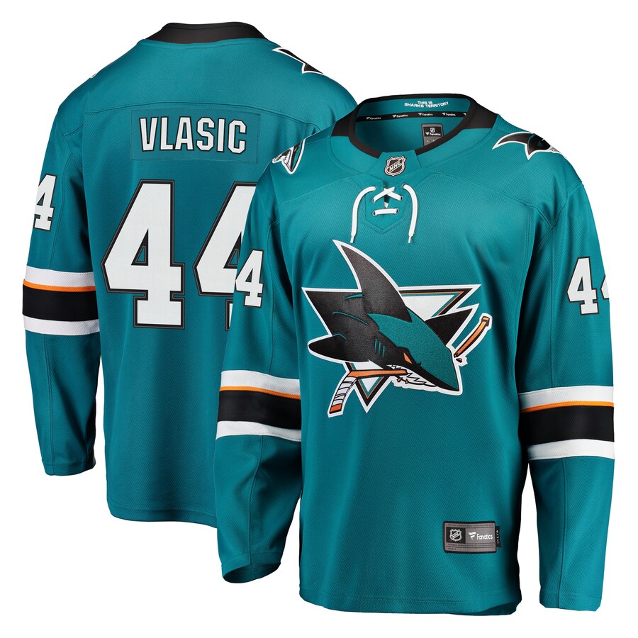 Men's San Jose Sharks Marc-Edouard Vlasic Fanatics Branded Teal Breakaway Jersey - Jersey