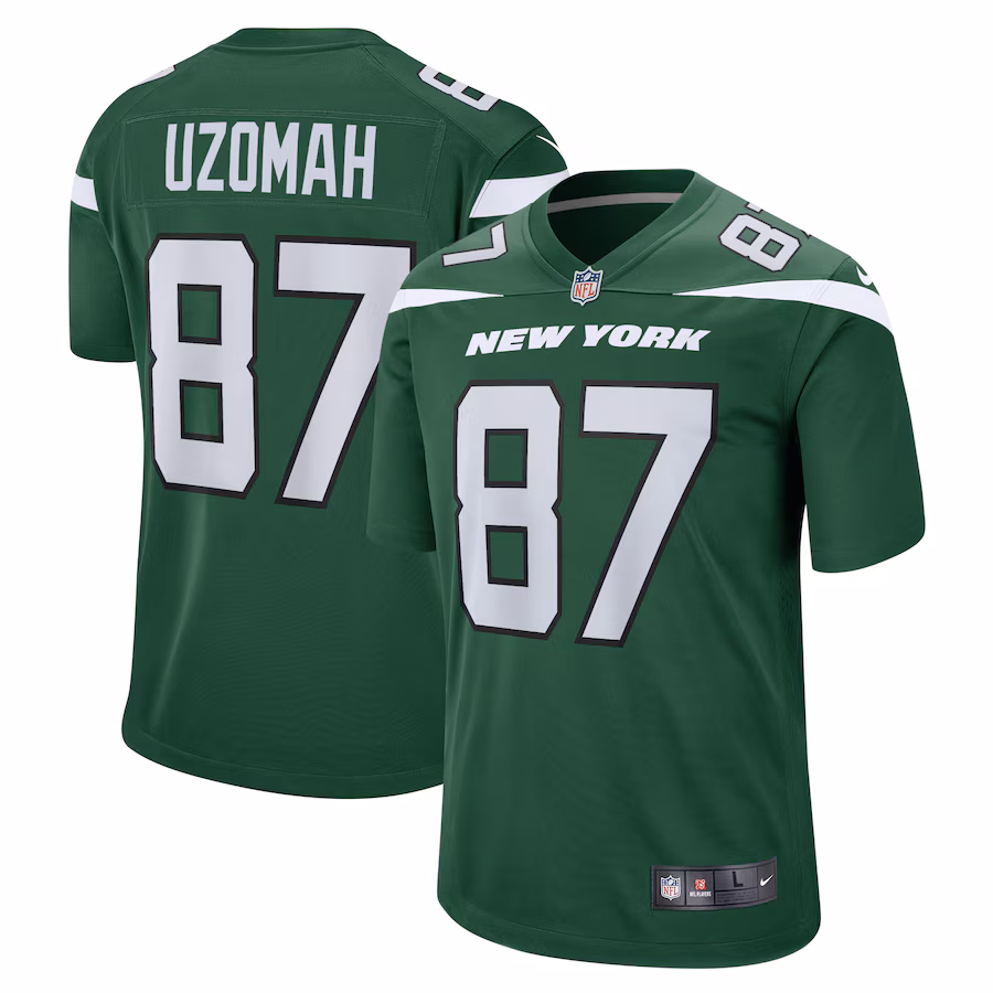 Men's New York Jets C.J. Uzomah Nike Gotham Green Player Game Jersey - Jersey
