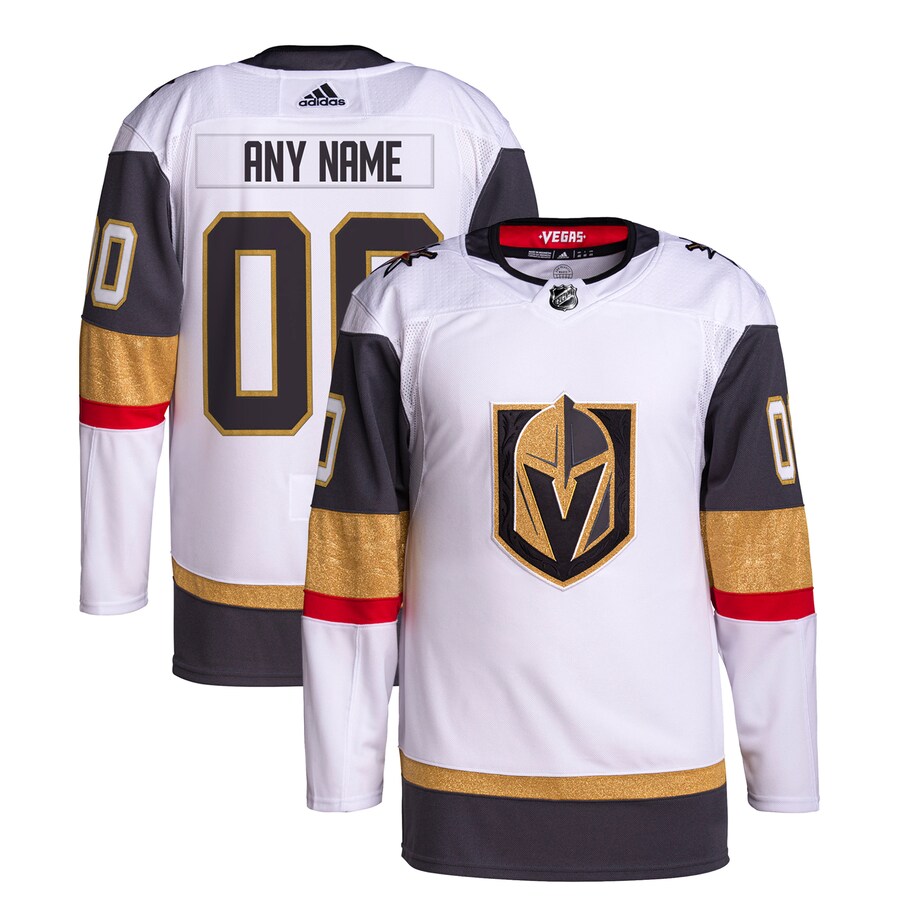 Men's Vegas Golden Knights  adidas White Away Custom Primegreen Authentic Pro Jersey - Jersey