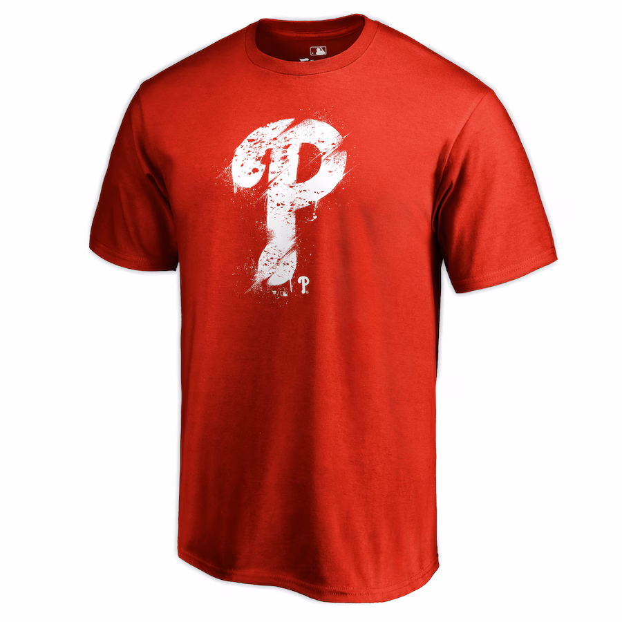 Men's Philadelphia Phillies Red Splatter Logo T-Shirt - Jersey
