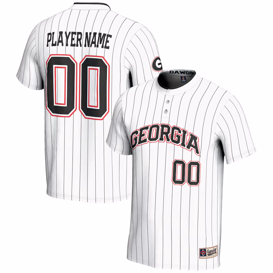 Georgia Bulldogs GameDay Greats Unisex  NIL Pick-A-Player Lightweight Softball Jersey - White - Jersey