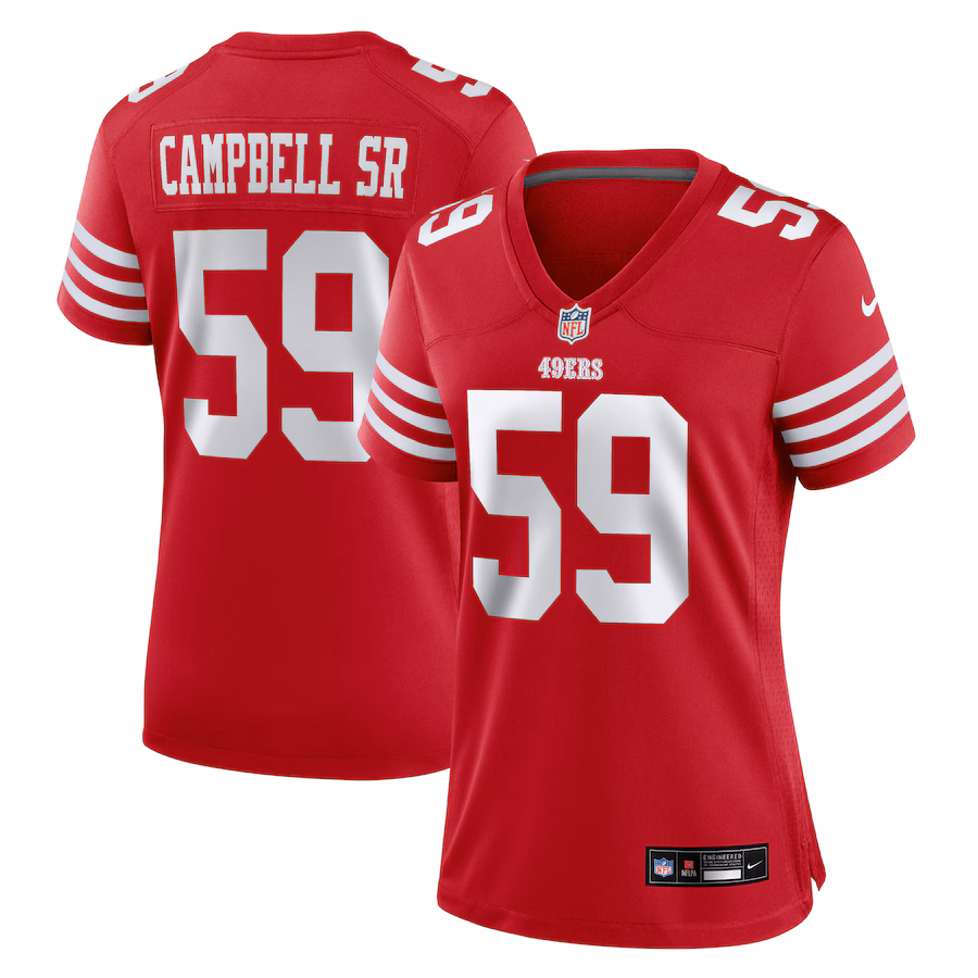 Women's San Francisco 49ers De'Vondre Campbell Nike Scarlet Game Jersey - Jersey