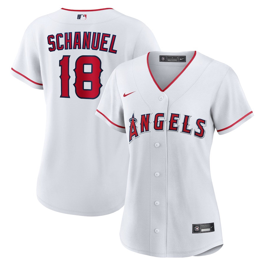 Women's Los Angeles Angels Nolan Schanuel Nike White Home Replica Jersey - Jersey
