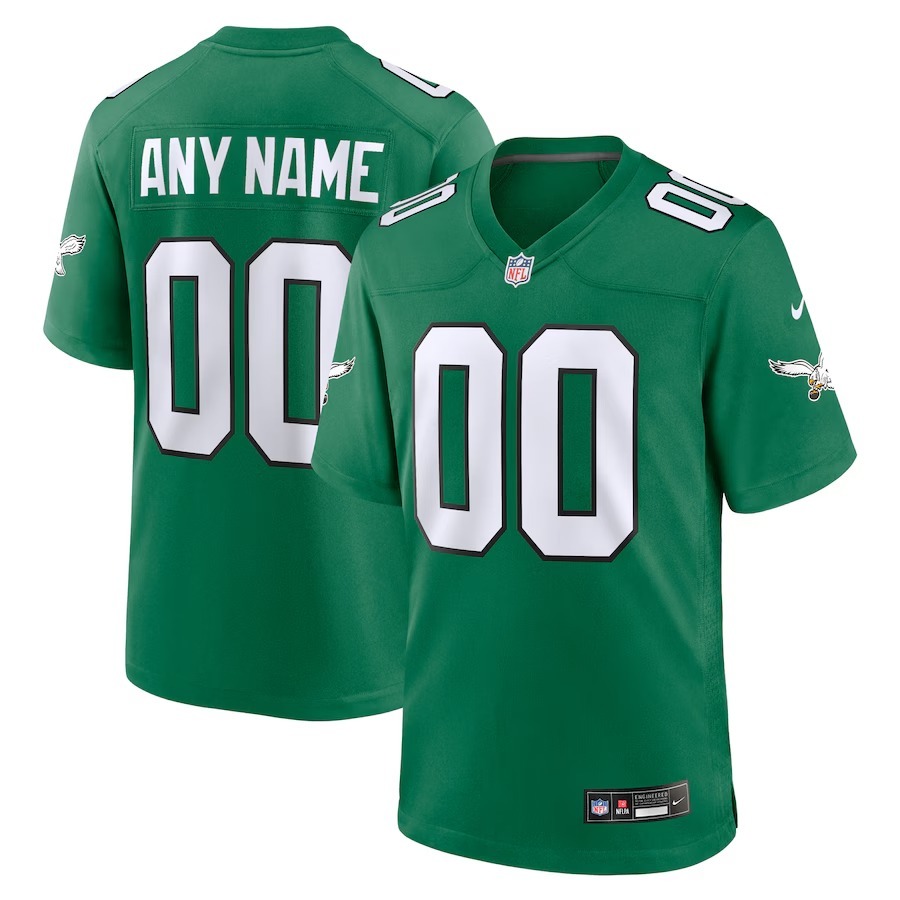 Men's Philadelphia Eagles Nike Kelly Green 2nd Alternate Vapor F.U.S.E. Elite Custom Jersey - Jersey