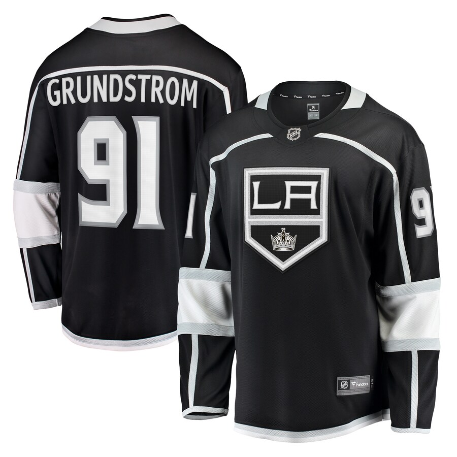 Men's Los Angeles Kings Carl Grundstrom Fanatics Branded Black Home Breakaway Player Jersey - Jersey