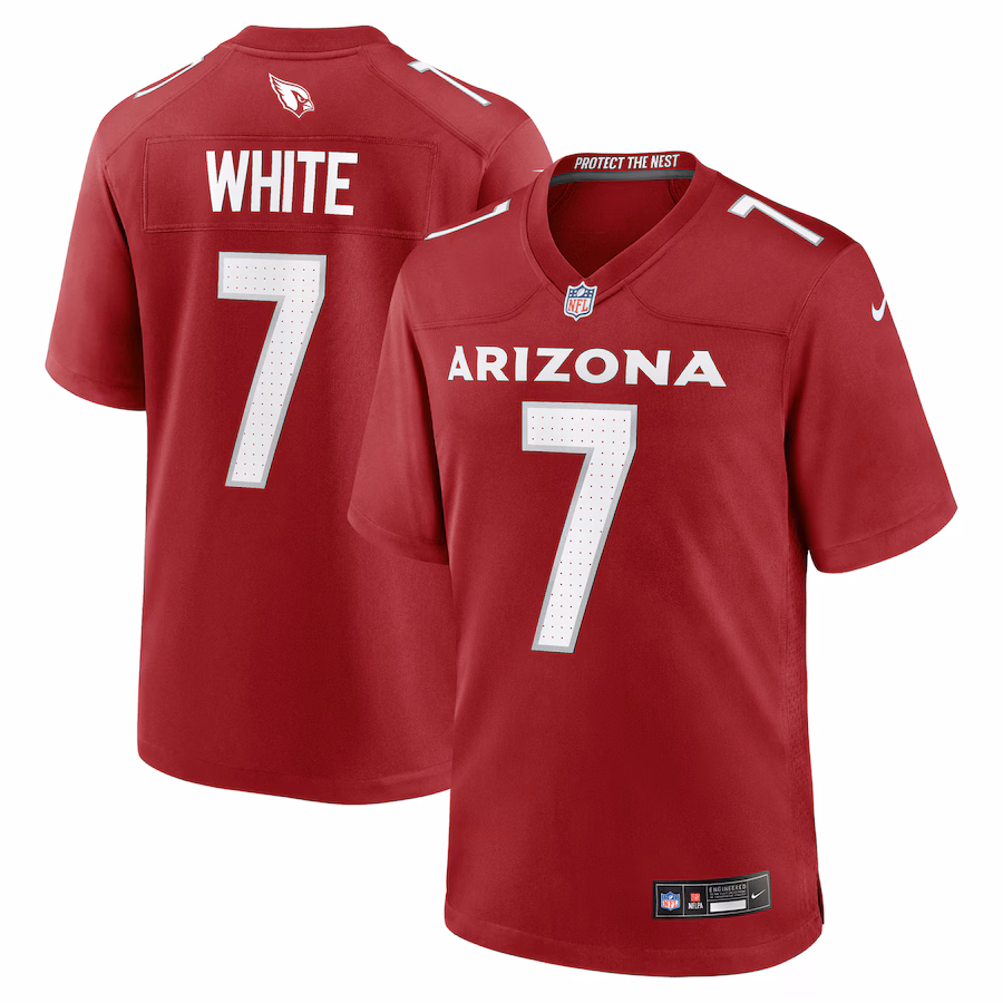 Men's Arizona Cardinals Kyzir White Nike Cardinal Team Game Jersey - Jersey