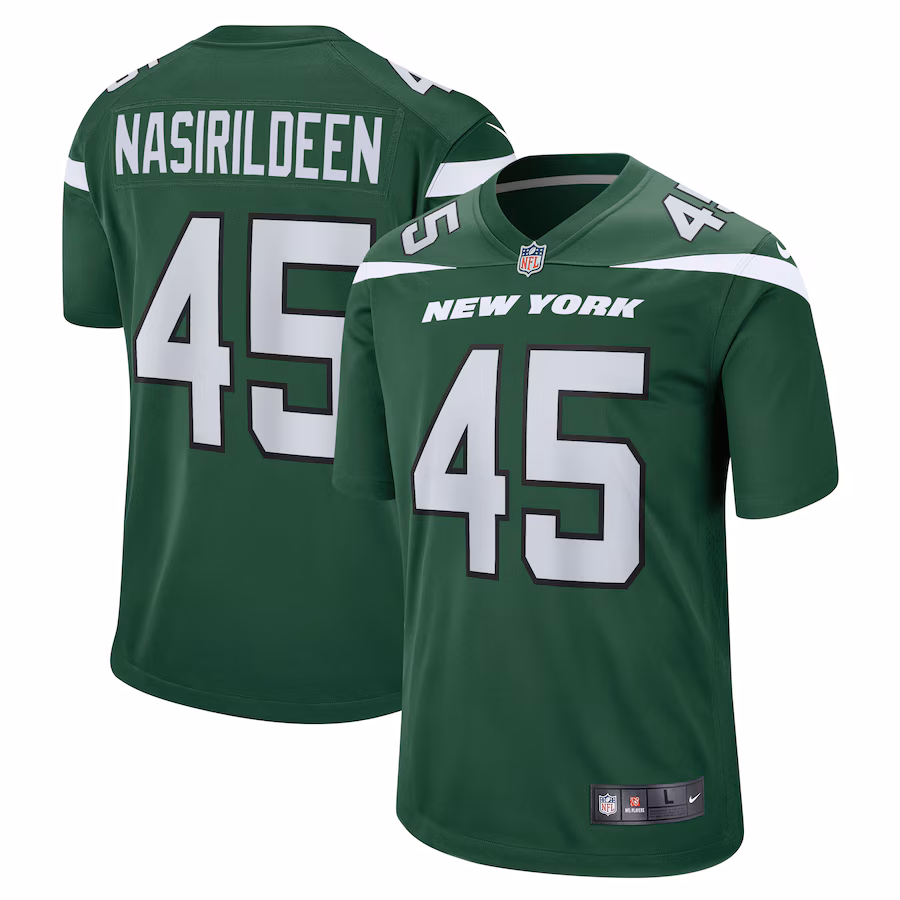 Men's New York Jets Hamsah Nasirildeen Nike Gotham Green Game Jersey - Jersey