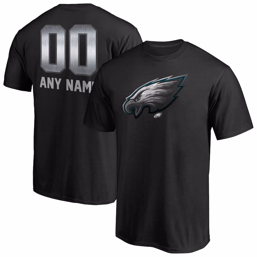 Men's Philadelphia Eagles Black Personalized Midnight Mascot T-Shirt - Jersey