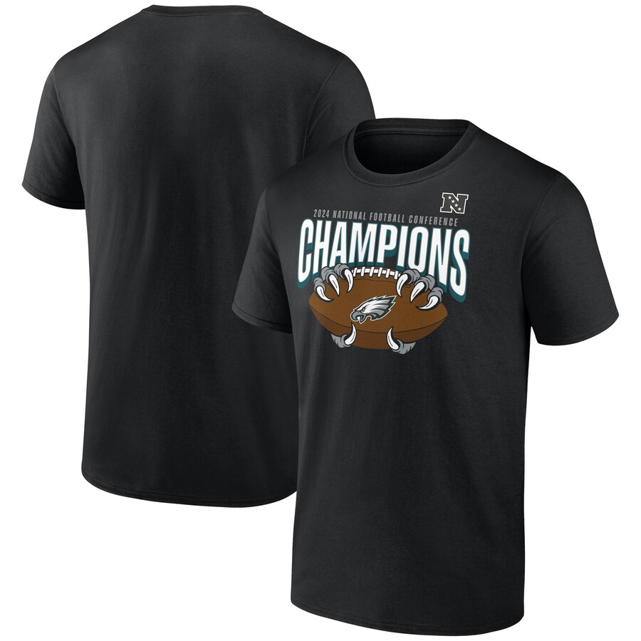 Men's Philadelphia Eagles  Fanatics Black 2024 NFC Champions Hometown Not Done T-Shirt - Jersey