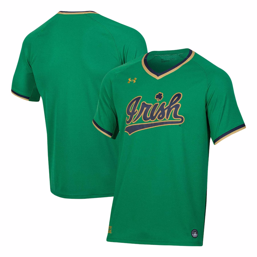 Notre Dame Fighting Irish Under Armour Softball V-Neck Jersey - Green - Jersey