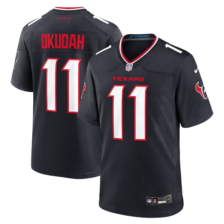 Men's Houston Texans Jeff Okudah Nike  Navy Team Game Jersey - Jersey