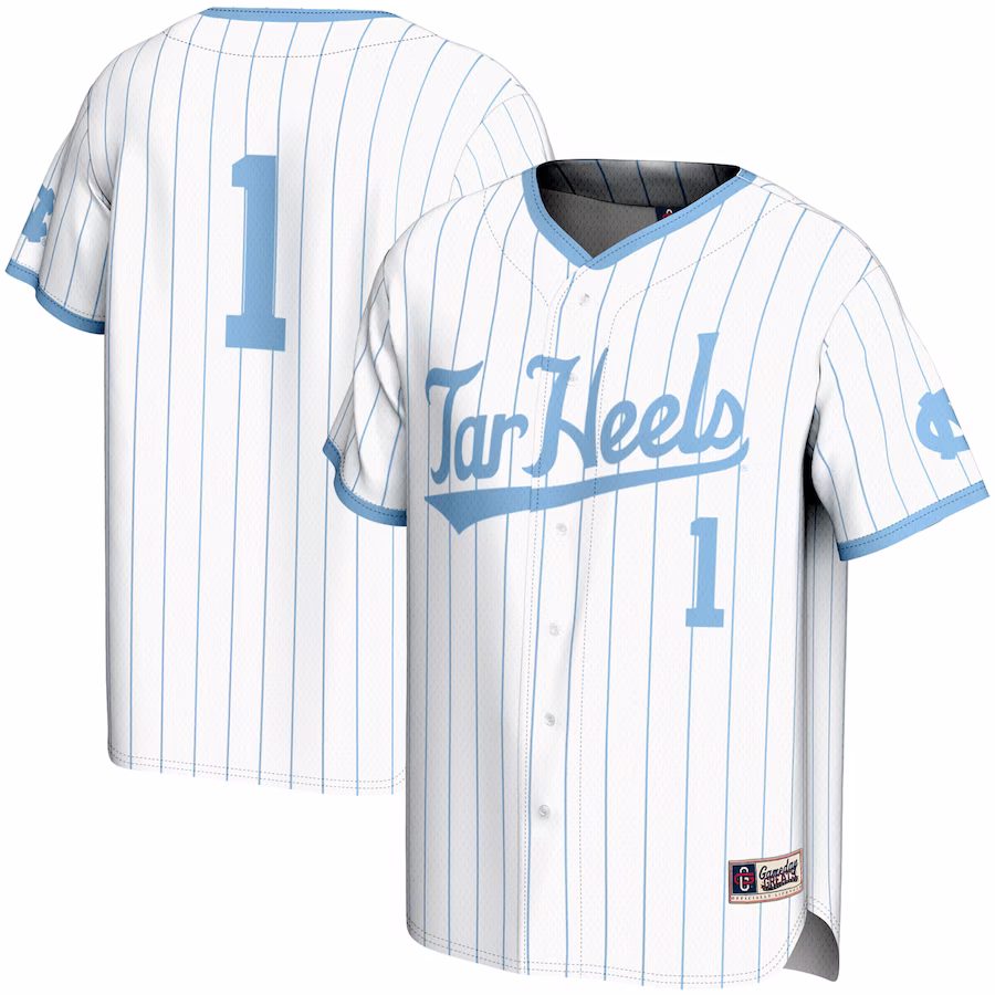 #1 North Carolina Tar Heels GameDay Greats Youth Lightweight Baseball Jersey - White - Jersey