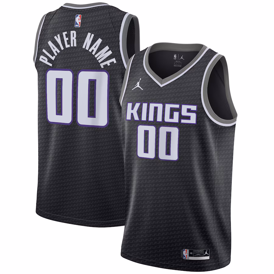 Men's Sacramento Kings Jordan Brand Black Swingman Custom Jersey - Statement Edition - Jersey