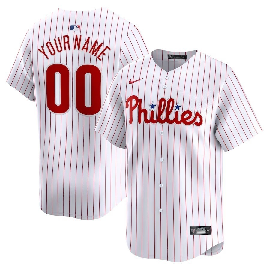 Men's Philadelphia Phillies Nike White Home Limited Custom Jersey - Jersey