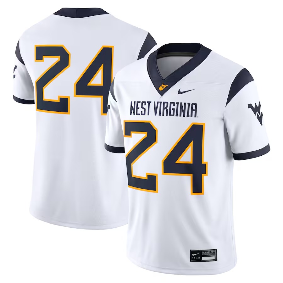 #1 West Virginia Mountaineers Nike Game Jersey - White - Jersey