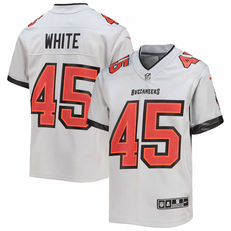 Youth Tampa Bay Buccaneers Devin White Nike Gray Inverted Team Game Jersey - Jersey
