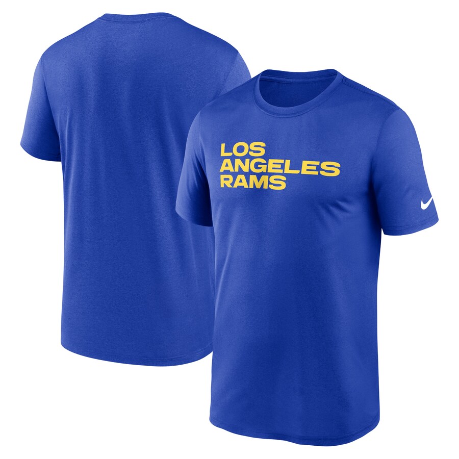 Men's Los Angeles Rams Nike Royal Primetime Legend Wordmark Performance T-Shirt - Jersey