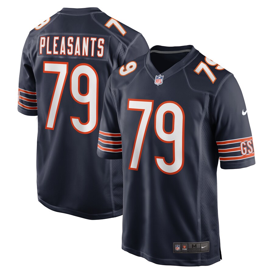 Men's Chicago Bears Austen Pleasants Nike  Navy  Game Jersey - Jersey