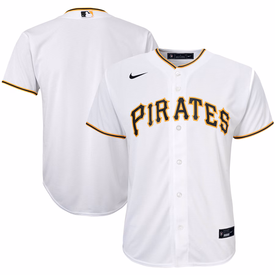 Youth Pittsburgh Pirates Nike White Home Replica Team Jersey - Jersey
