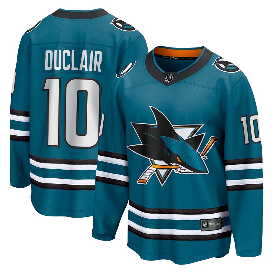 Men's San Jose Sharks Anthony Duclair Fanatics Branded Teal Home Breakaway Jersey - Jersey