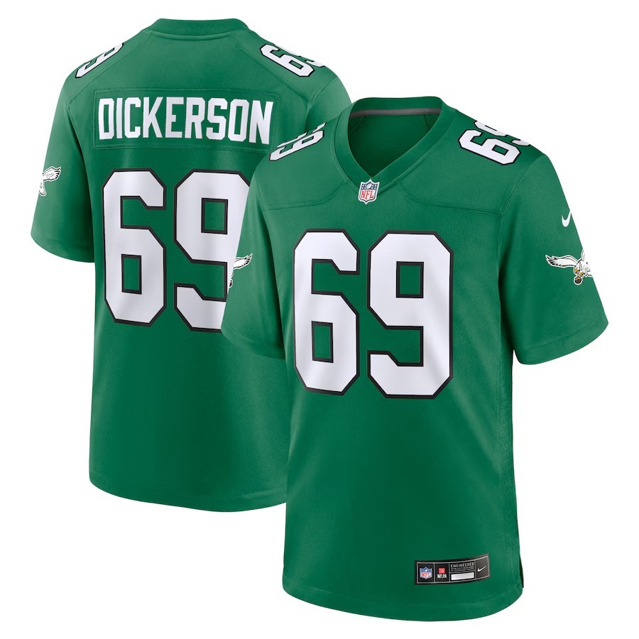 Men's Philadelphia Eagles Landon Dickerson Nike Kelly Green Alternate Game Jersey - Jersey