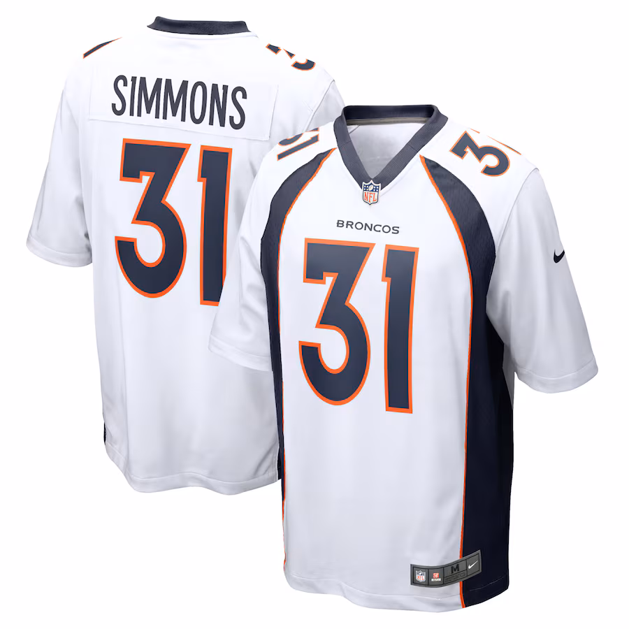 Men's Denver Broncos Justin Simmons Nike White Game Jersey - Jersey