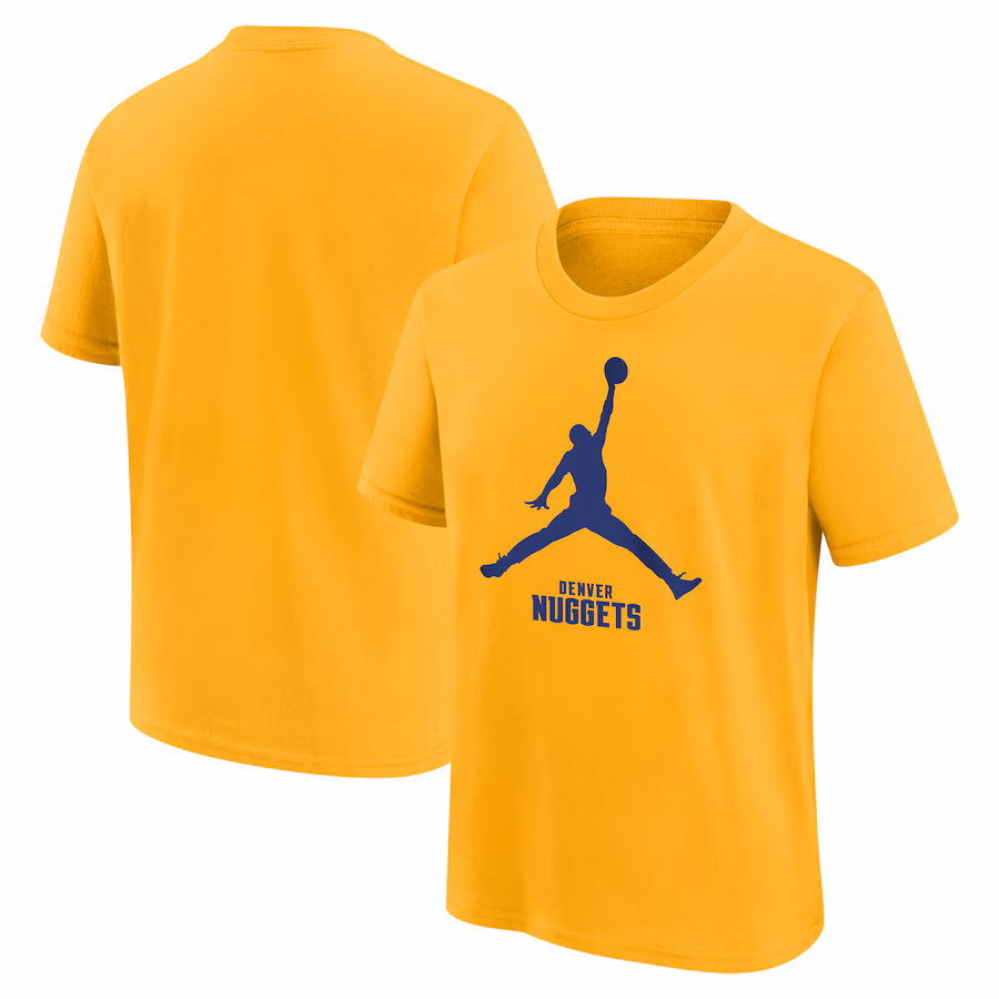 Youth Denver Nuggets Jordan Brand Gold Essential Jumpman Logo T-Shirt - Jersey