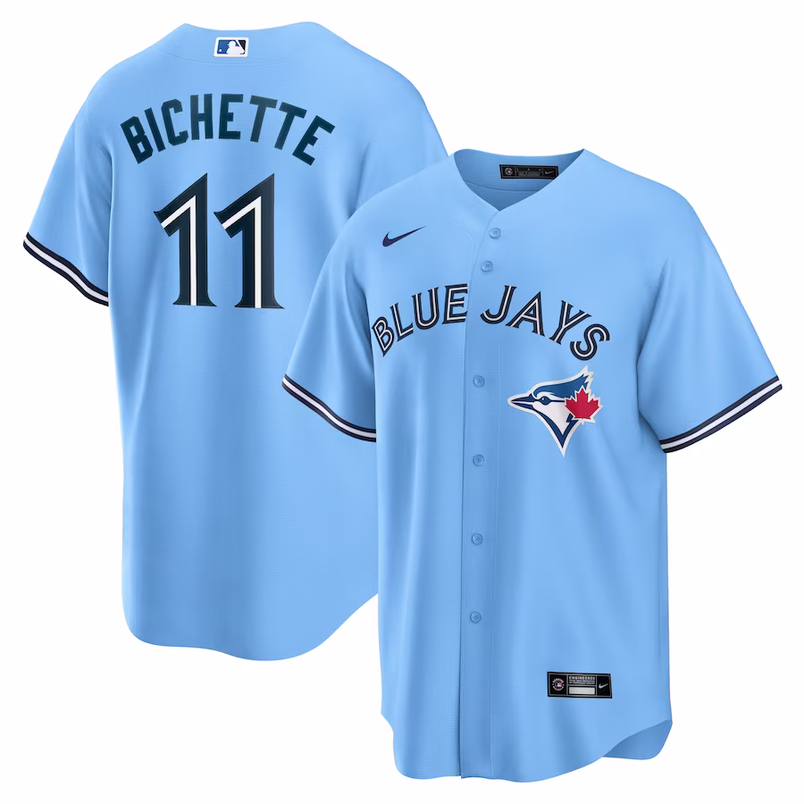 Men's Toronto Blue Jays Bo Bichette Nike Powder Blue Alternate Replica Player Name Jersey - Jersey