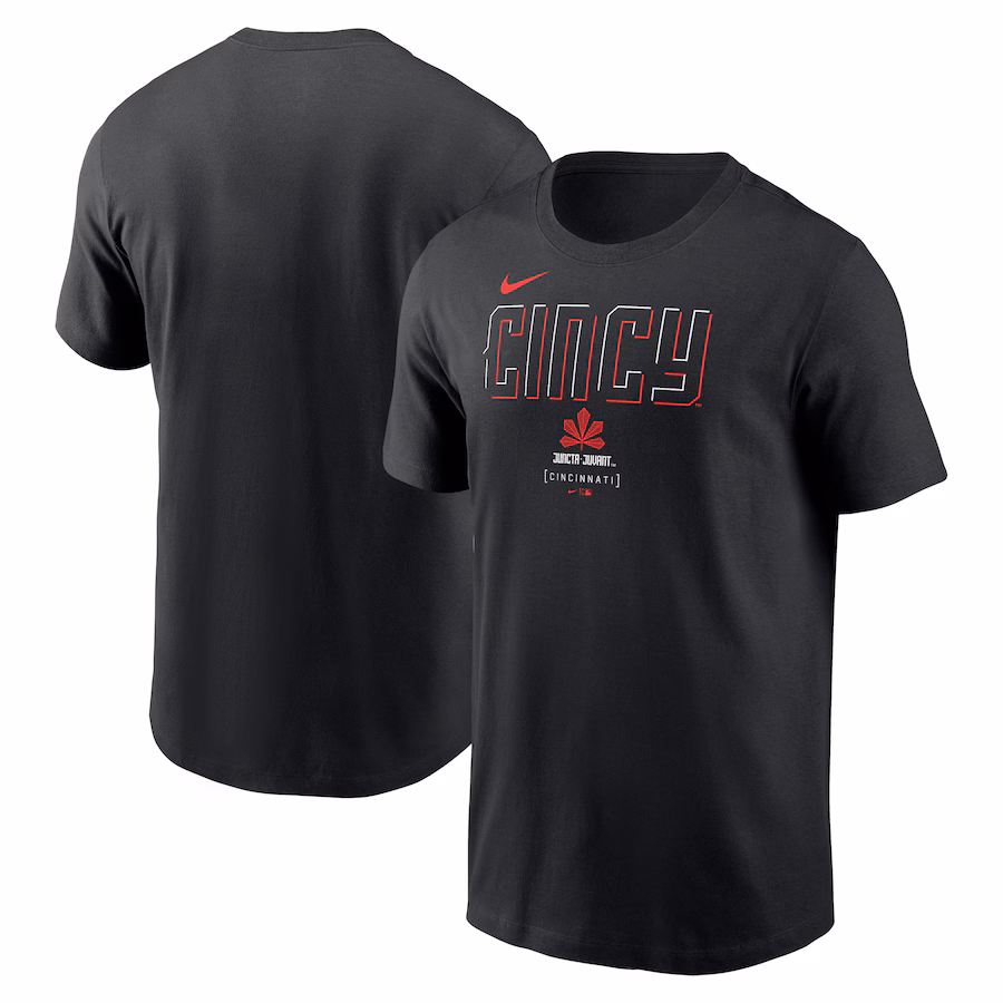 Men's Cincinnati Reds Nike Black City Connect Large Logo T-Shirt - Jersey