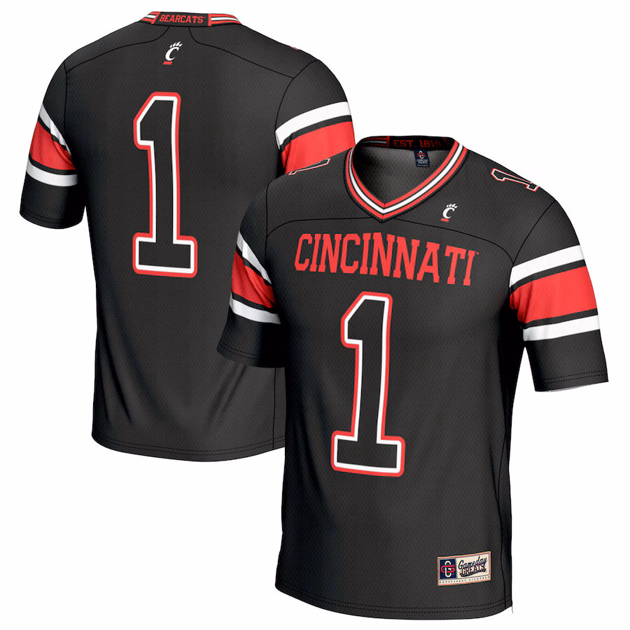 Youth GameDay Greats #1 Black Cincinnati Bearcats Lightweight Football Fashion Jersey - Jersey
