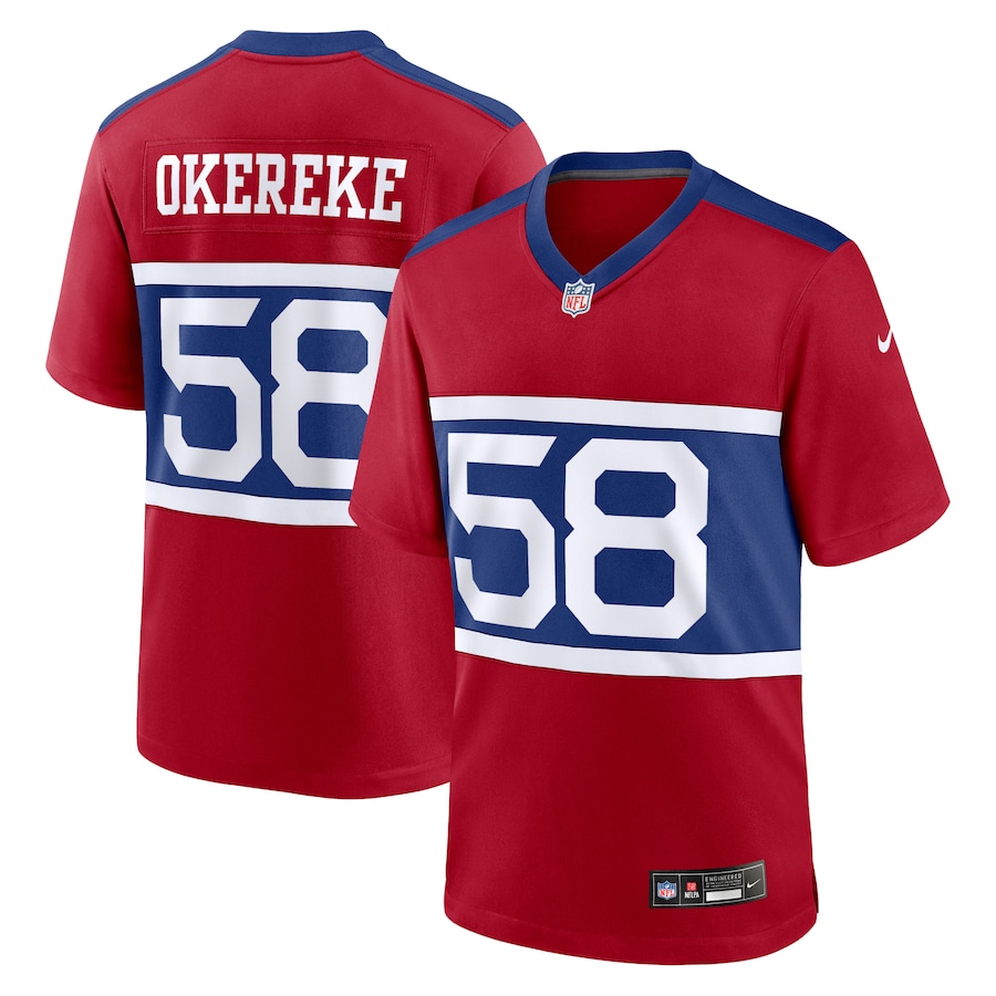 Men's New York Giants Bobby Okereke Nike Century Red Alternate Player Game Jersey - Jersey