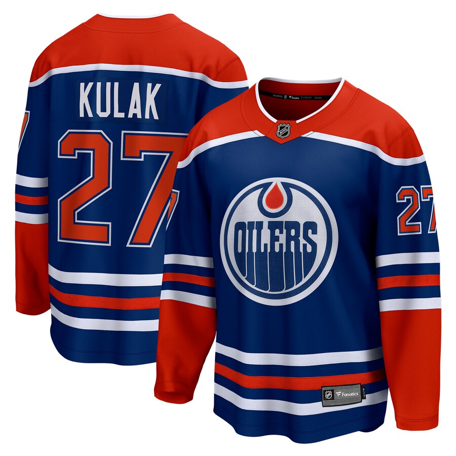 Men's Edmonton Oilers Brett Kulak Fanatics Branded Royal Home Breakaway Player Jersey - Jersey