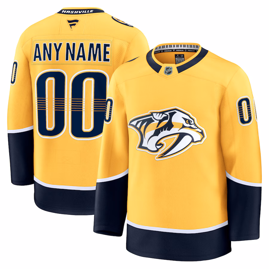 Men's Nashville Predators Fanatics Gold Home Premium Custom Jersey - Jersey