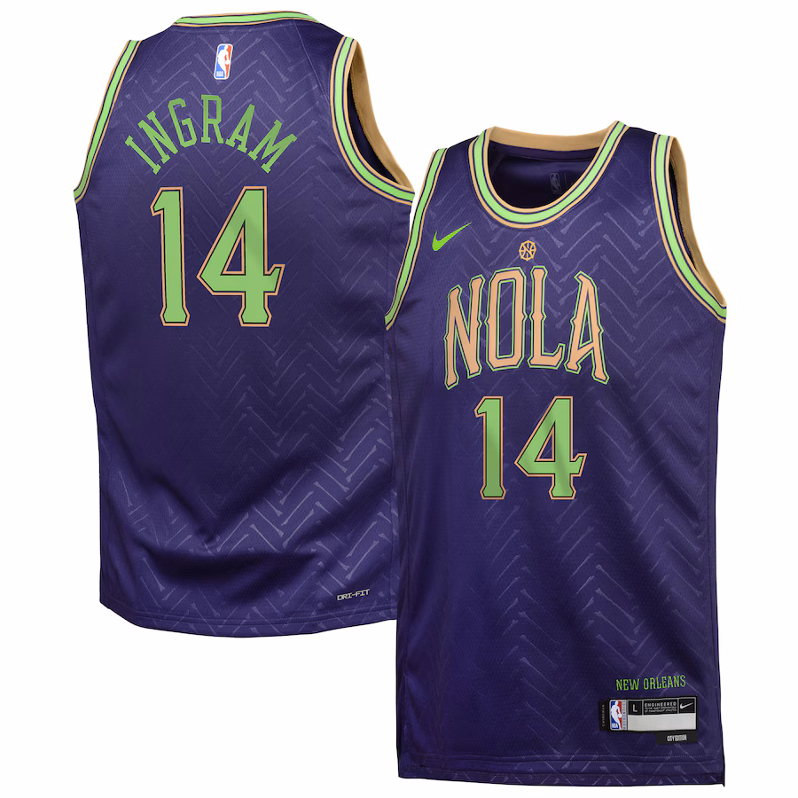 Youth New Orleans Pelicans Brandon Ingram Nike Purple 2024/25 Swingman Player Jersey - City Edition - Jersey
