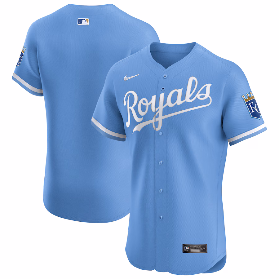 Men's Kansas City Royals Nike Light Blue Alternate Vapor Premier Elite Patch Jersey - Jersey