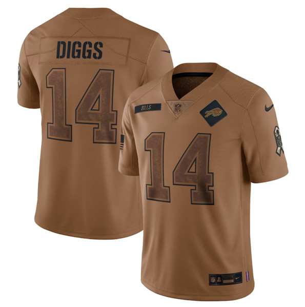 Men's Buffalo Bills #14 Stefon Diggs 2023 Brown Salute To Service Limited Football Stitched Jersey - Jersey