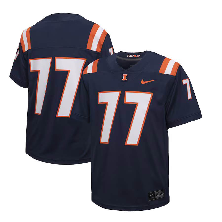 Youth Nike #50 Navy Illinois Fighting Illini Untouchable Replica Game Jersey - Jersey