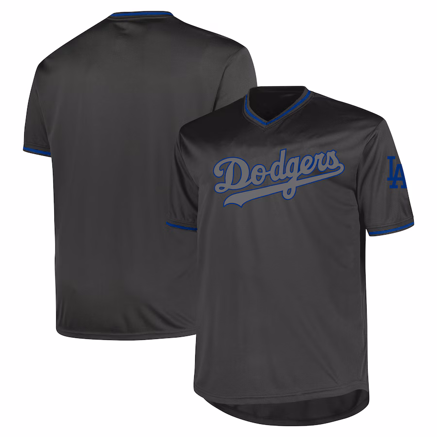 Men's Los Angeles Dodgers Profile Charcoal Big & Tall Pop Fashion Jersey - Jersey