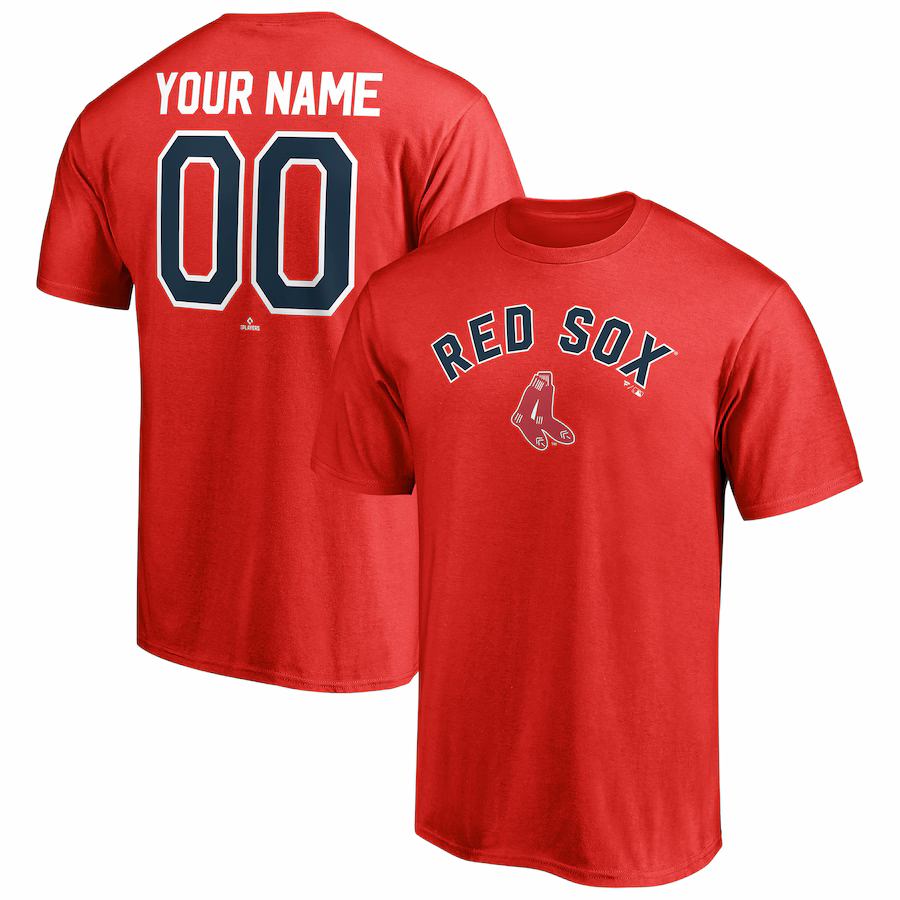 Men's Boston Red Sox Red Cooperstown Winning Streak Personalized Name & Number T-Shirt - Jersey