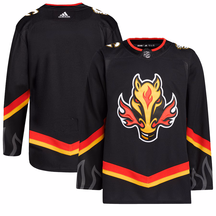Men's Calgary Flames adidas Black Alternate Primegreen Authentic Jersey - Jersey