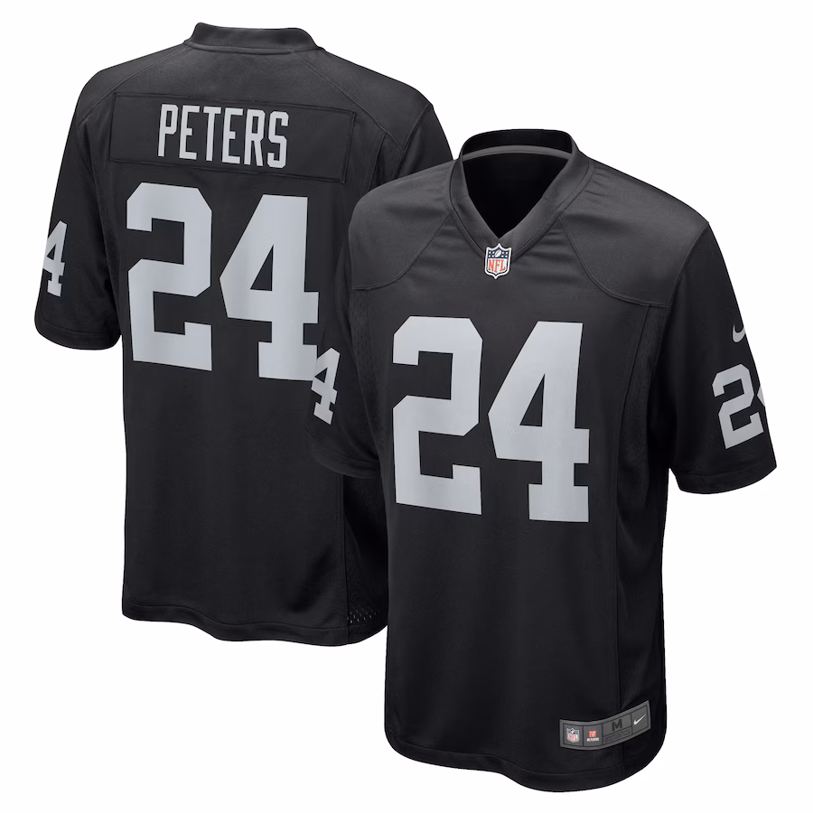 Men's Las Vegas Raiders Marcus Peters Nike  Black Team Game Jersey - Jersey