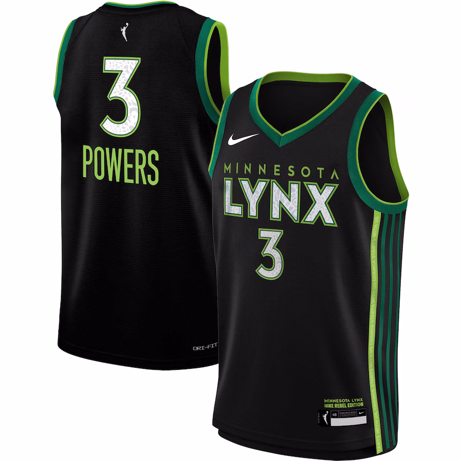 Youth Minnesota Lynx Aerial Powers Nike Black 2023 Rebel Edition Victory Player Jersey - Jersey