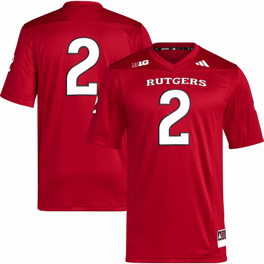 #2 Rutgers Scarlet Knights adidas Premier Football Jersey - Scarlet - Jersey