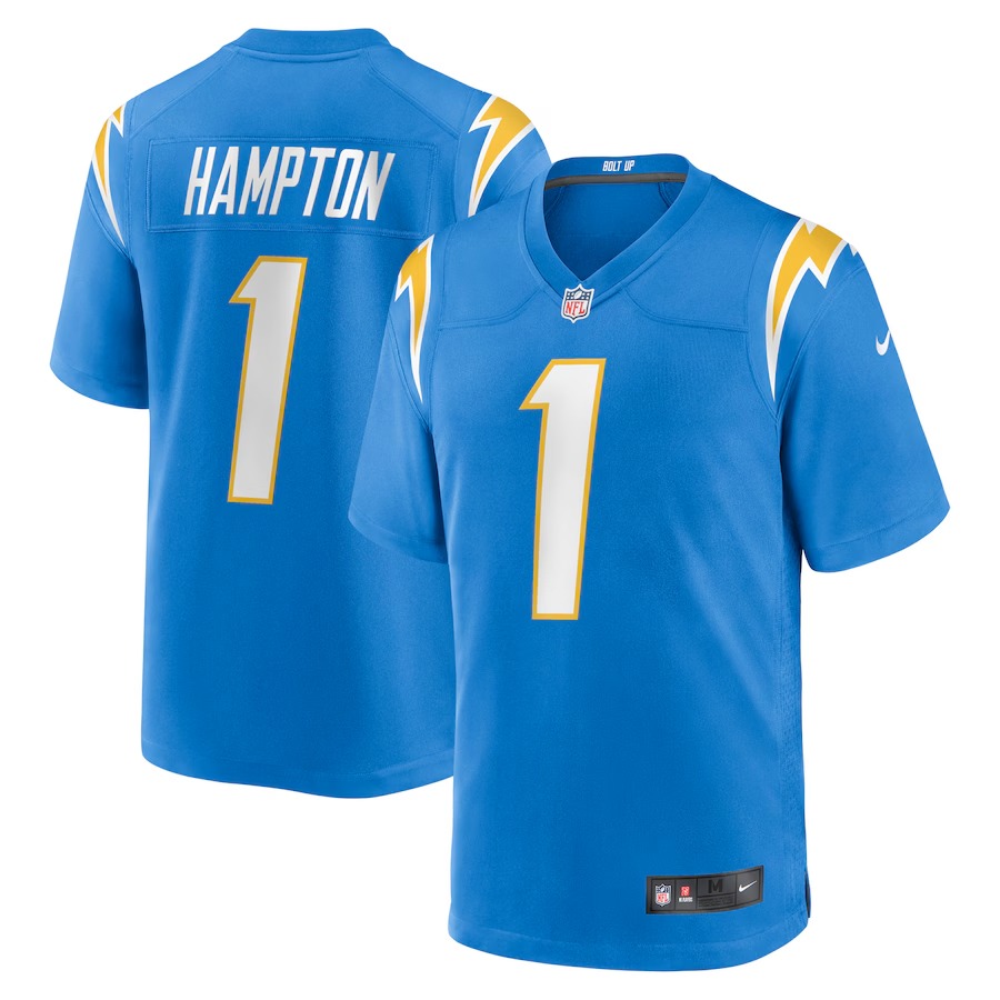 Men's Los Angeles Chargers Omarion Hampton Nike Powder Blue 2025 NFL Draft First Round Pick Game Jersey - Jersey