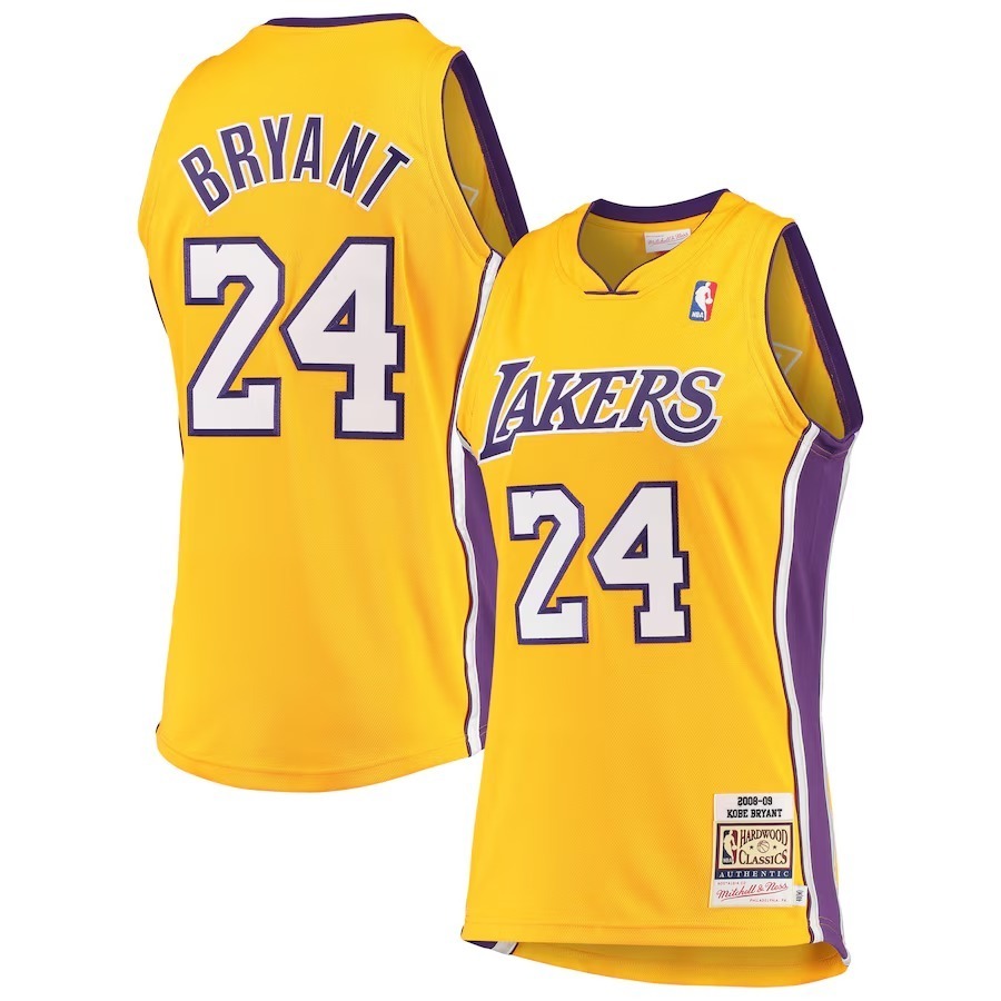Men's Los Angeles Lakers Kobe Bryant Mitchell & Ness Gold Hardwood Classics 2008-09 Authentic Jersey - Jersey
