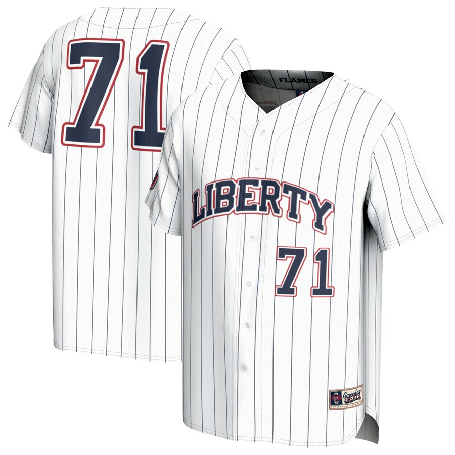 Youth GameDay Greats #71 White Liberty Flames Lightweight Collegiate Baseball Fashion Jersey - Jersey