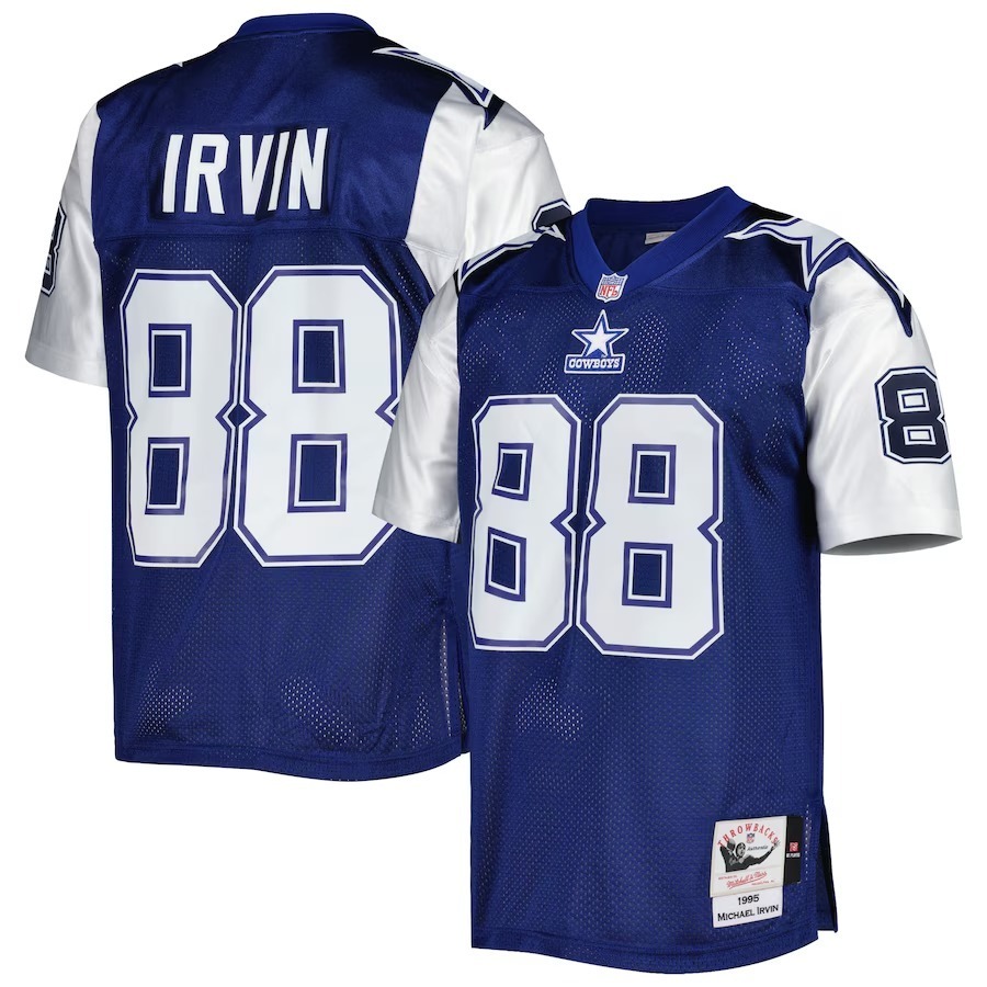 Men's Dallas Cowboys 1995 Michael Irvin Mitchell & Ness Navy Authentic Throwback Retired Player Jersey - Jersey